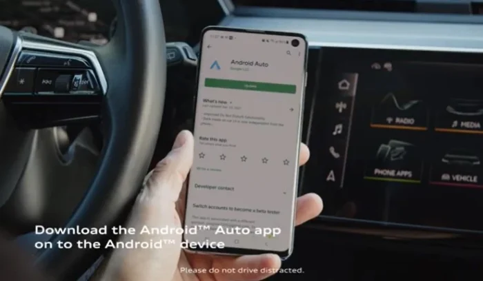 Android auto app on to the android device