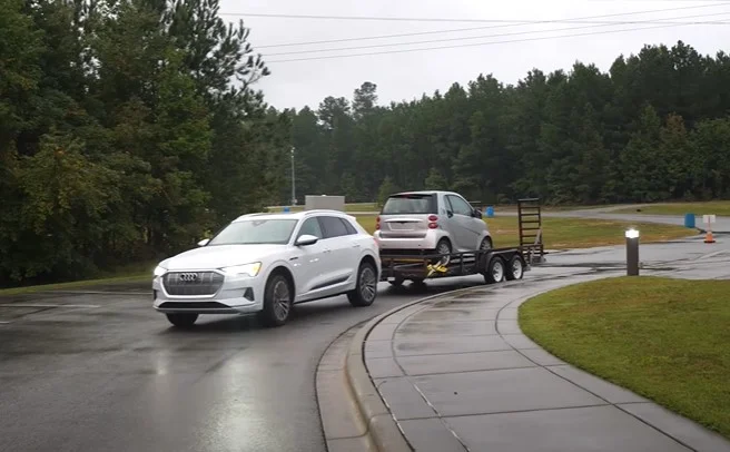 Electric Audi E-Tron Towing car