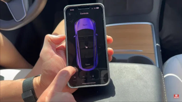 Use Tesla app to open the charging port