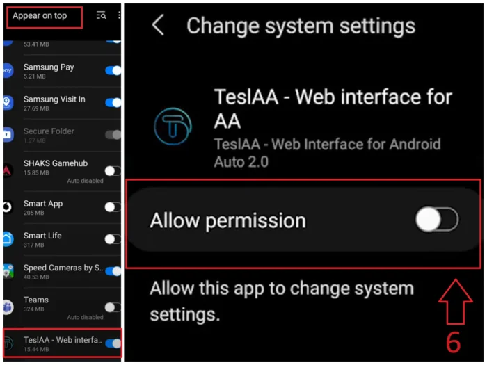 These permissions are the final permissions required by the app on your android device for the usage of android auto on the Tesla.