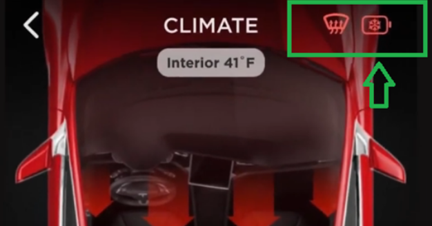 A red icon of the battery with a snowflake to indicate the start of the pre-conditioning process.