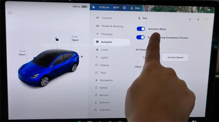 Autosteer through Model X and 3 is activated through the drive stalks. The modes are disabled by default