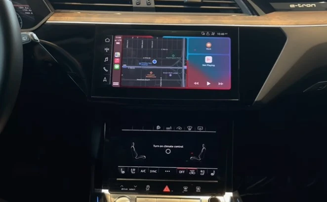 display setting screen on Audi car