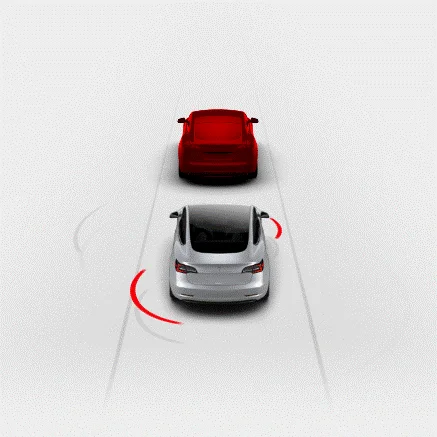 Traffic visualized Forward Collision Warning In Tesla