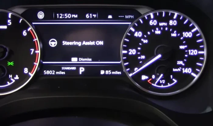 steering assist on dashboard nissan leaf