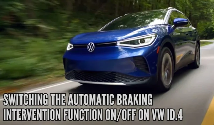 Switching the automatic braking intervention function on off on VW ID.4