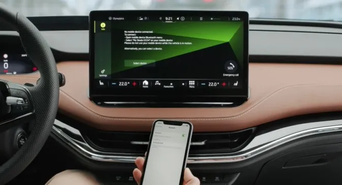 skoda enyaq interior front view